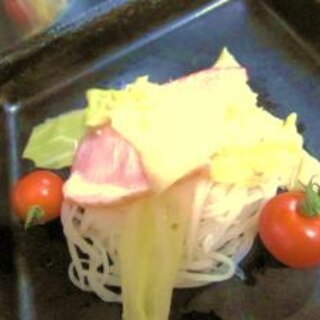 ミニトマト＆即席手作りハムのサラダスパゲッティ